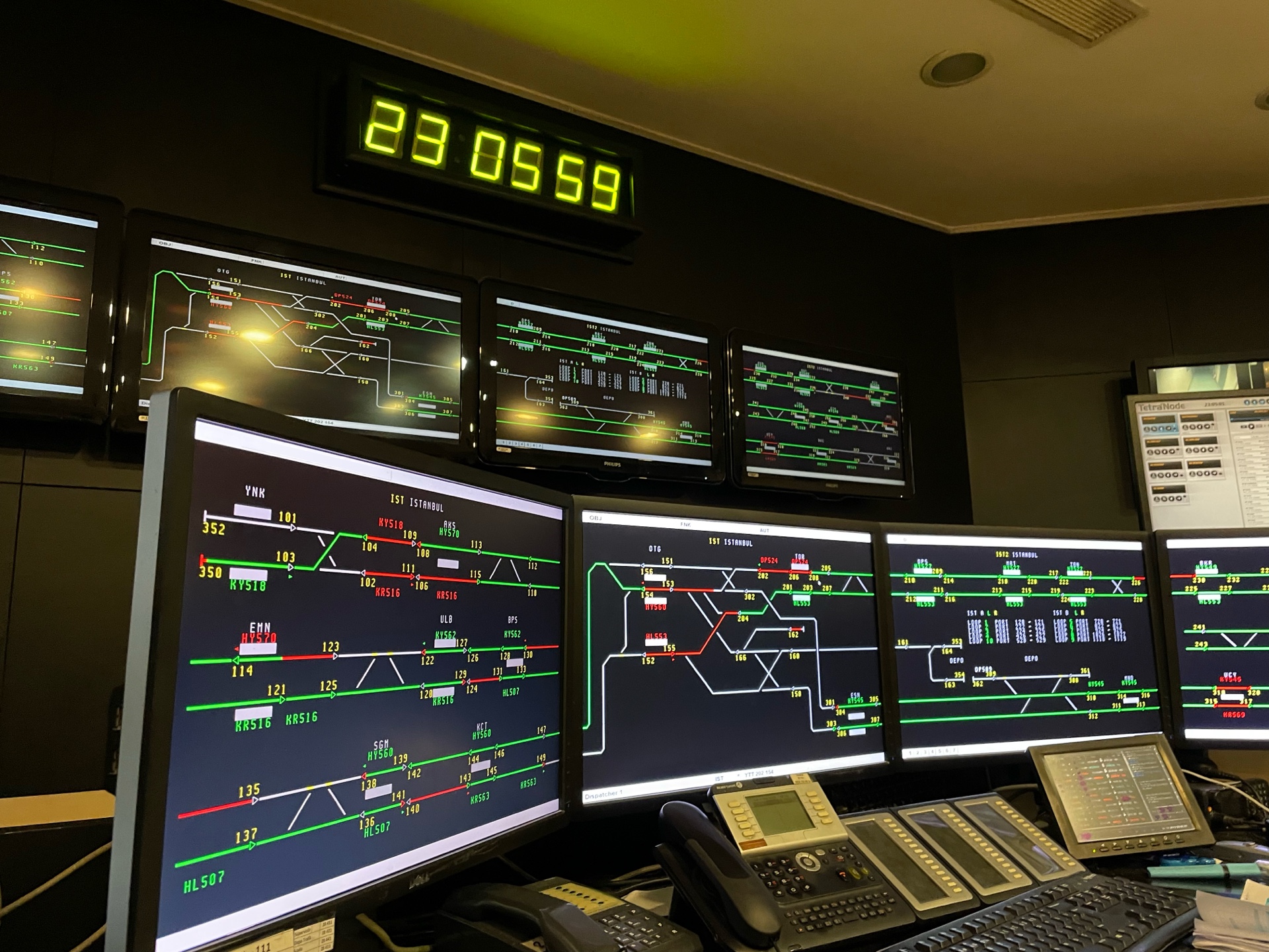 Dispatcher interface of the Istanbul Metro M1 line